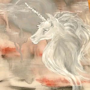 🇨🇦Hand Painted 'Unicorn Arora' Acrylic on Canvas